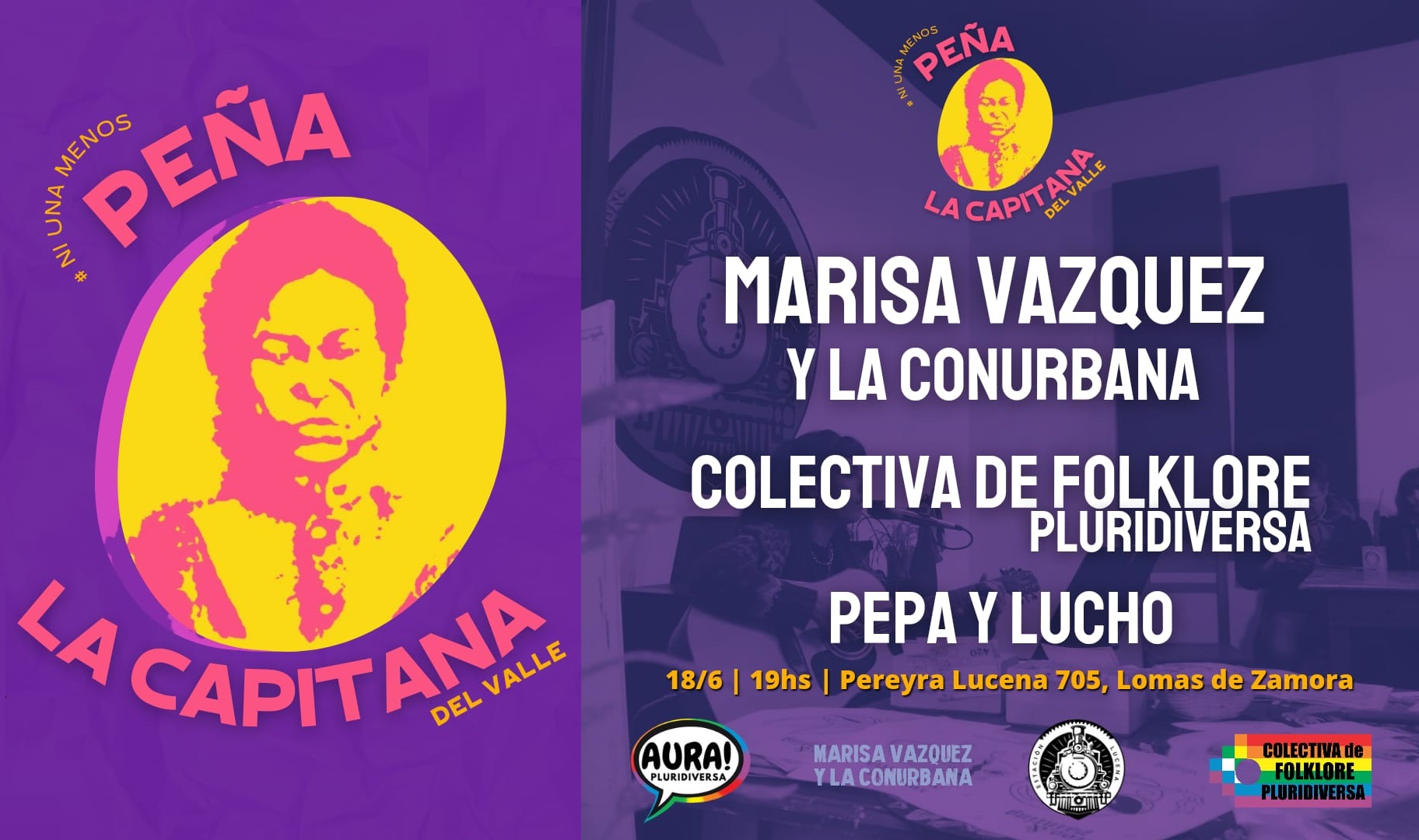 PEÑA TRANSFEMINISTA LA CAPITANA Este sábado 18 de junio, desde las 19hs., en ESTACIÓN LUCENA, Pereyra Lucena 705, Lomas de Zamora. Entrada gratuita.